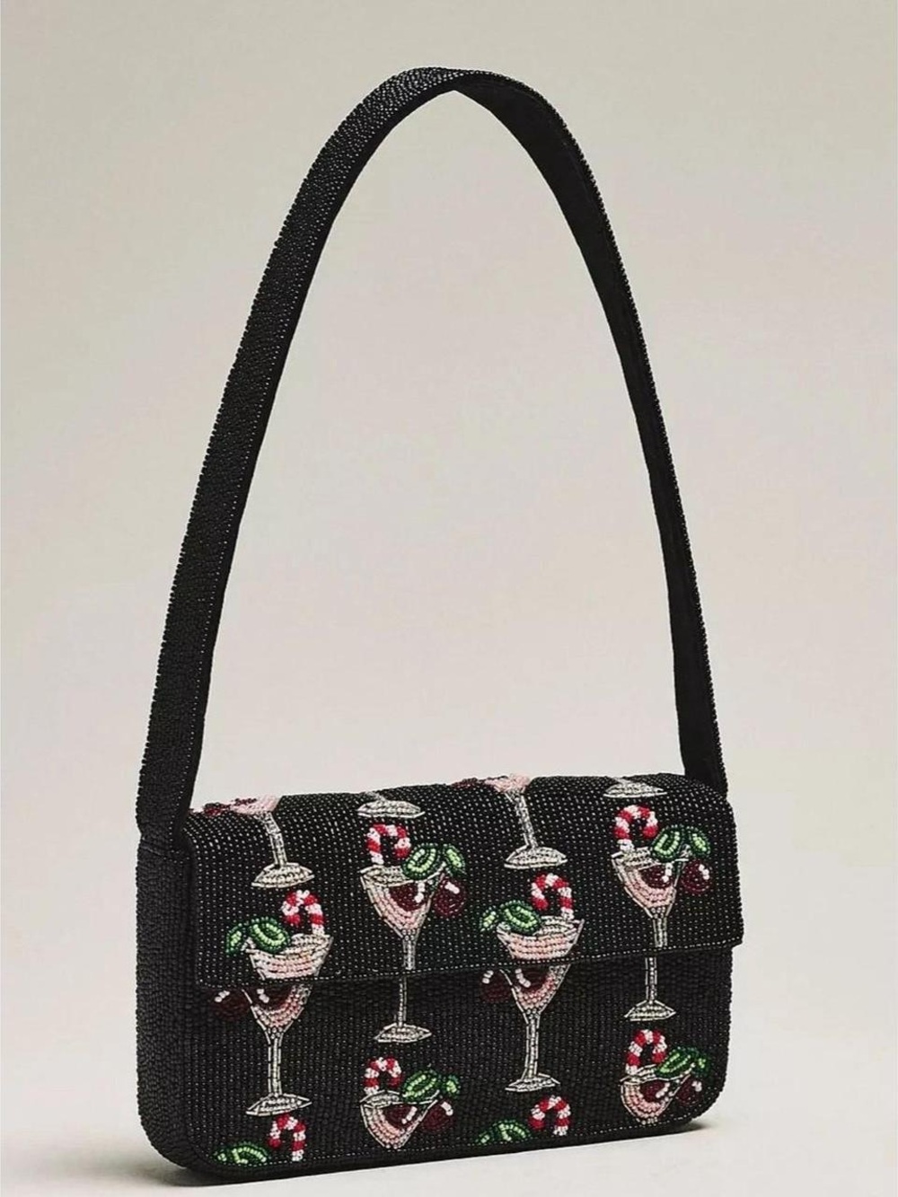 Anthropologie Fiona Beaded Bag: Food & Drink Edition Candy cane and Cocktails